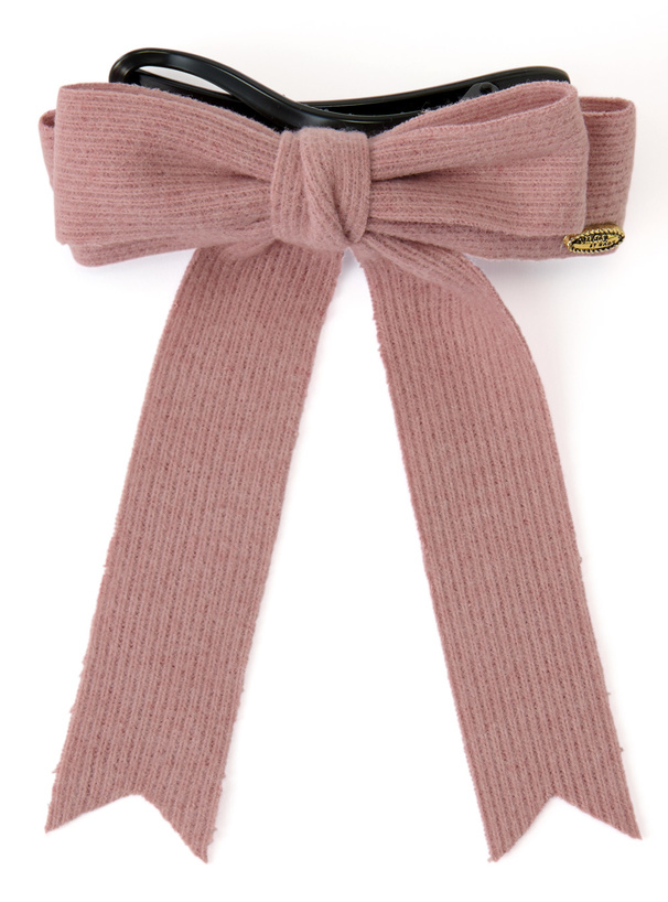 リブニットリボンヘアクリップ