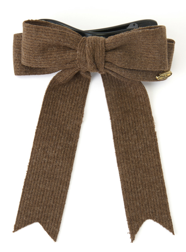 リブニットリボンヘアクリップ