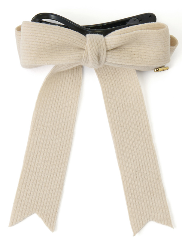 リブニットリボンヘアクリップ
