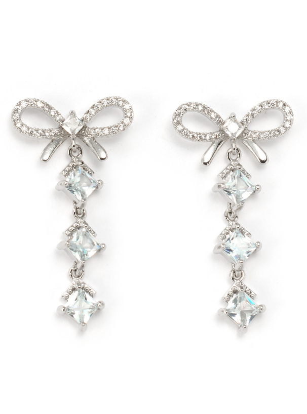 リボンビジューミニピアス