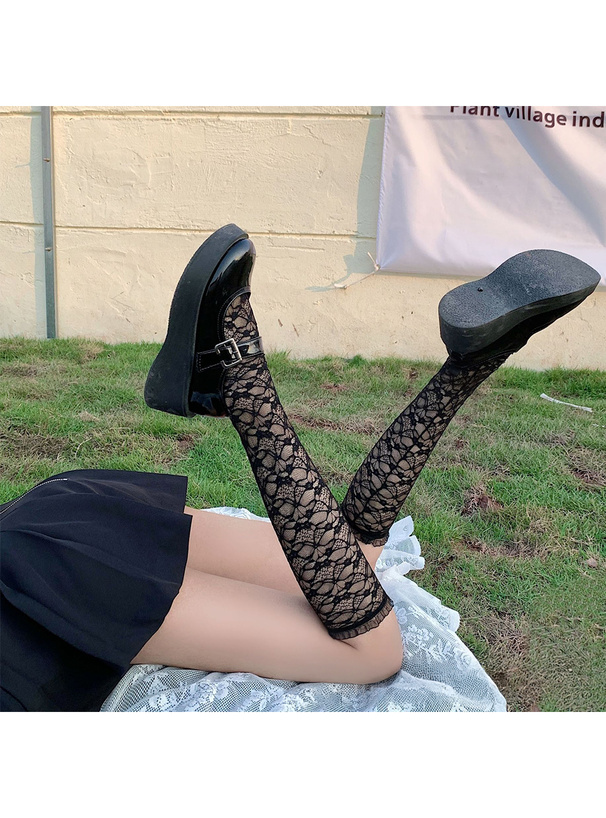 レースフリルハイソックス