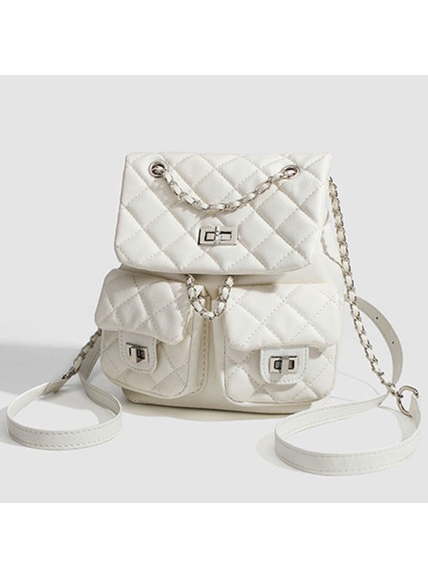 ダブルポケットキルティングレザーミニリュック