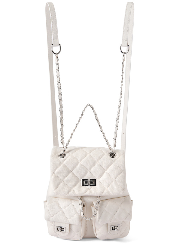 ダブルポケットキルティングレザーミニリュック