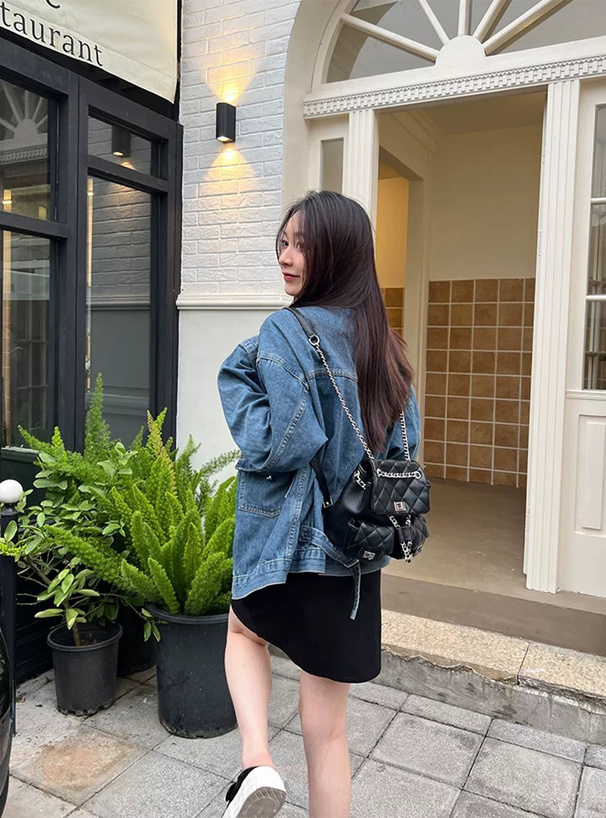 ダブルポケットキルティングレザーミニリュック