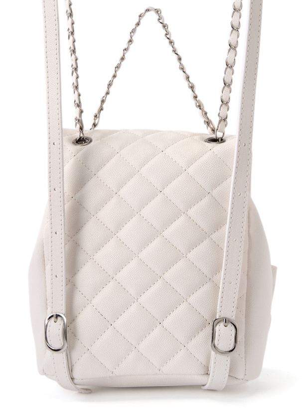 ダブルポケットキルティングレザーミニリュック