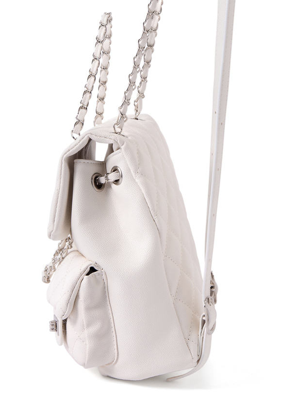 ダブルポケットキルティングレザーミニリュック