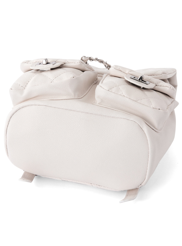 ダブルポケットキルティングレザーミニリュック