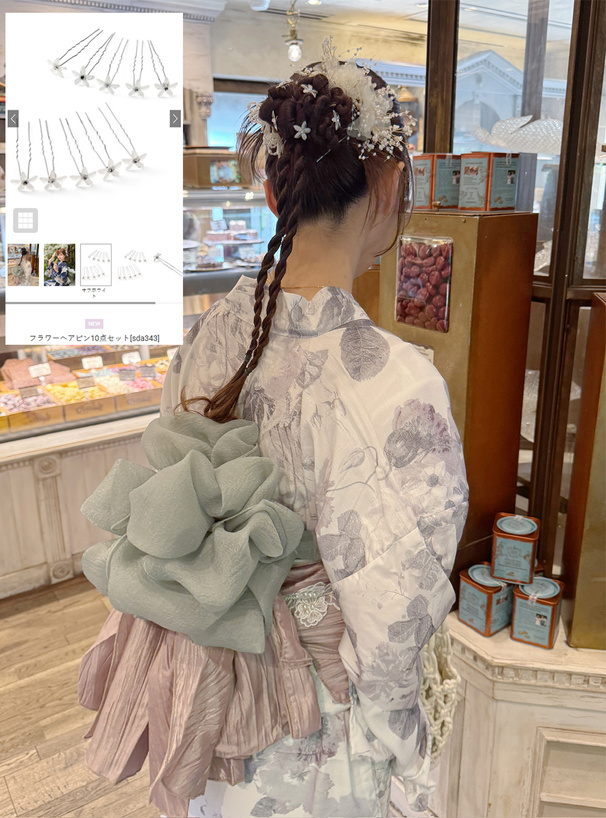 フラワーヘアピン10点セット