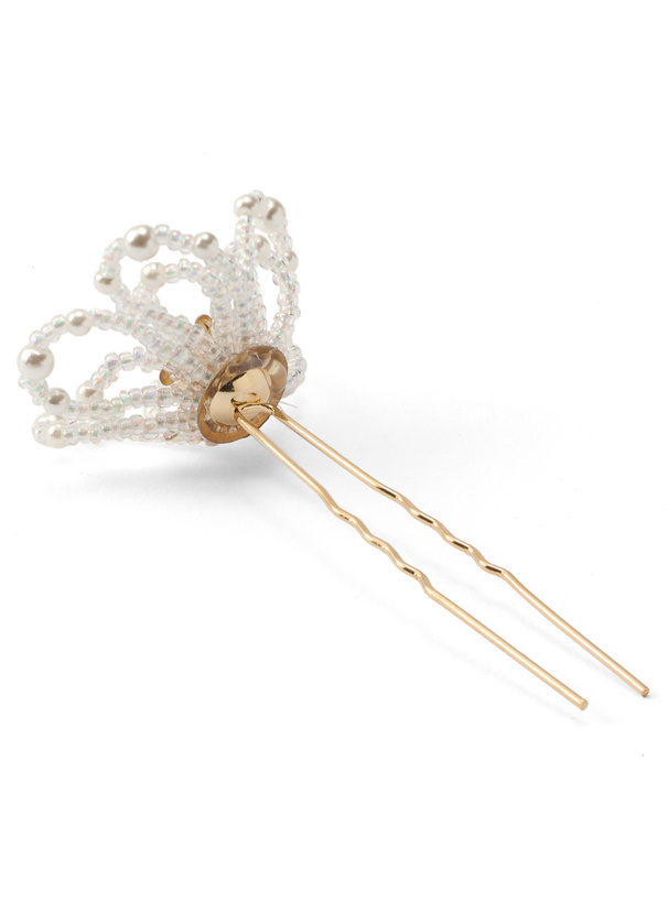 フラワービーズヘアピン2点セット