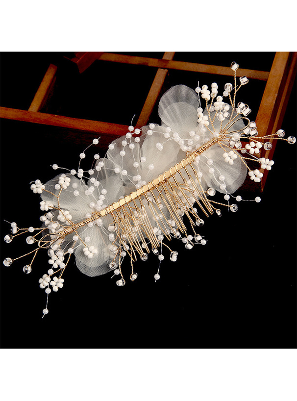 フラワーモチーフパールヘアコーム