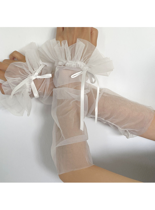 シアーフリルリボンアームカバー