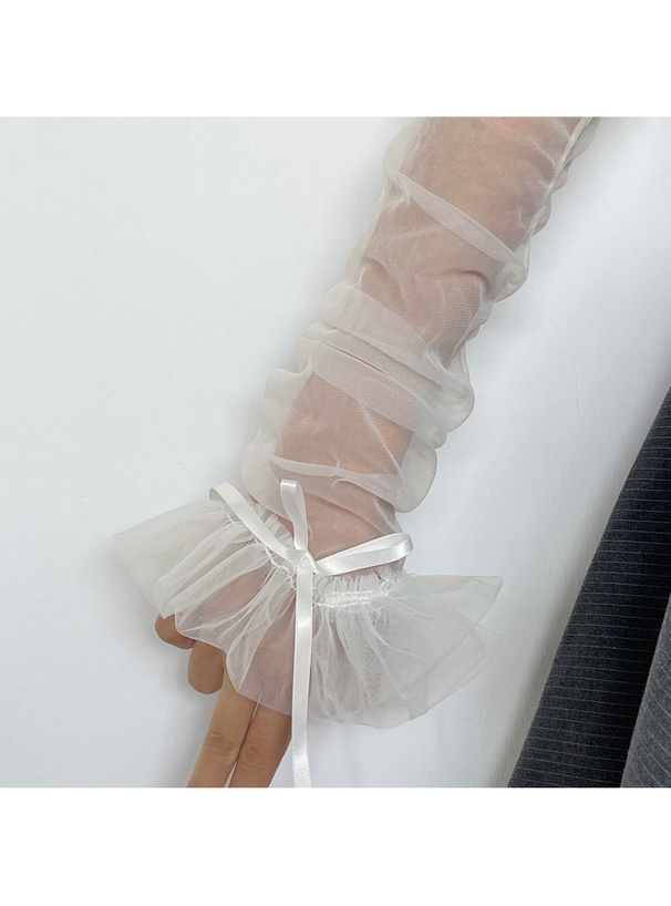 シアーフリルリボンアームカバー