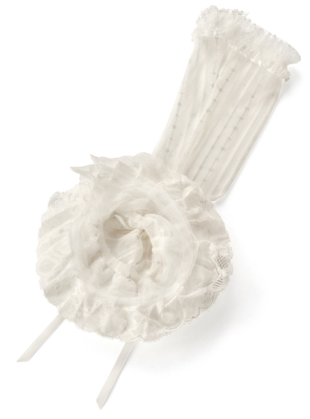 シアーレースフリルリボンアームカバー