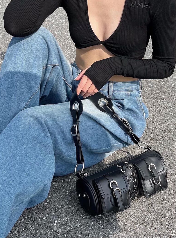 2Wayダブルポケットレースアップバッグ