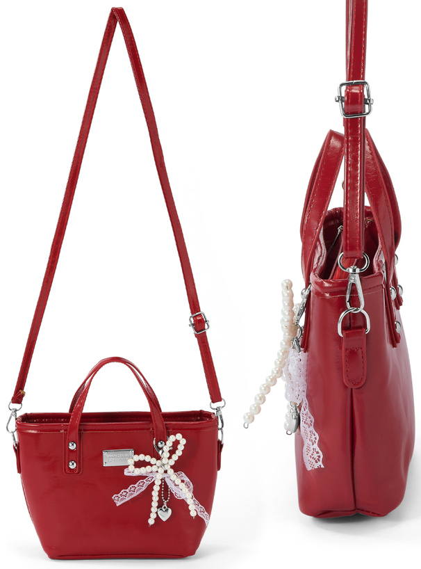 2Wayチャーム付きレザーミニバッグ