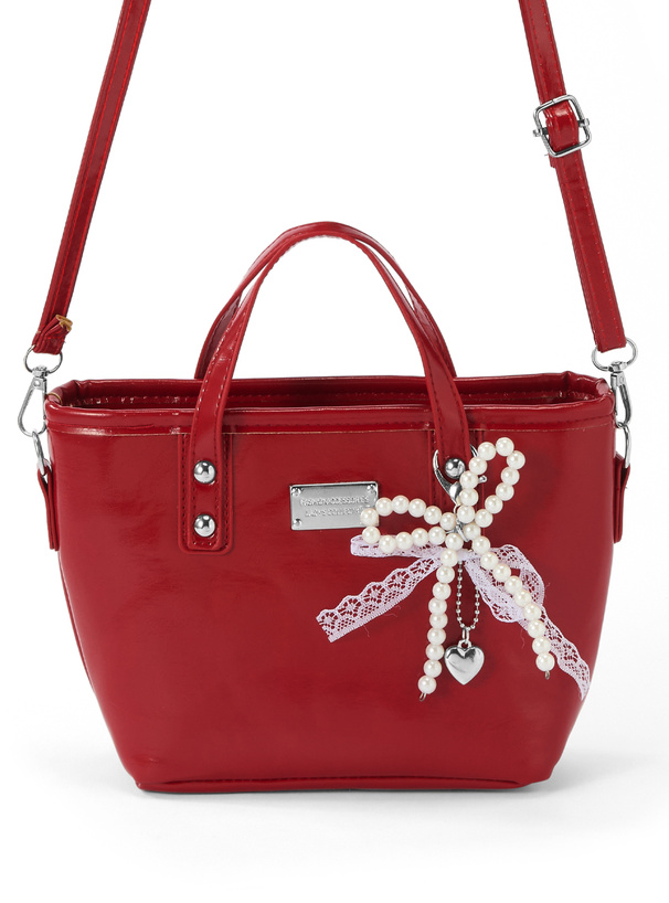 2Wayチャーム付きレザーミニバッグ