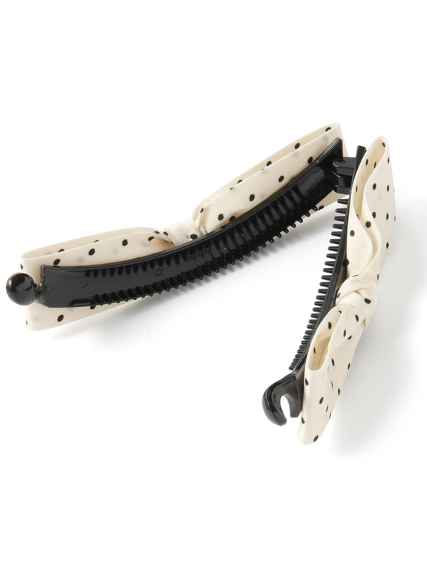 ドット柄リボンヘアクリップ