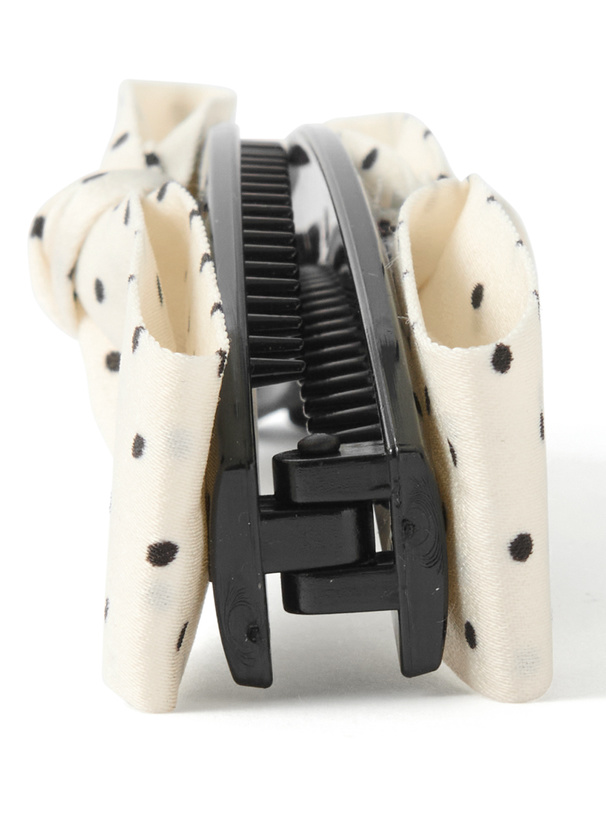 ドット柄リボンヘアクリップ