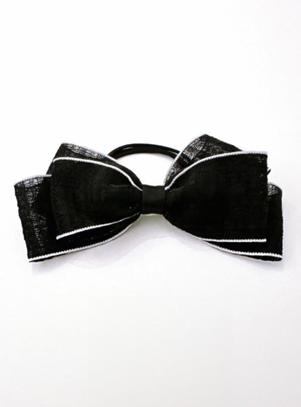 配色シアーリボンヘアゴム