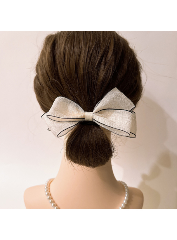 配色シアーリボンヘアゴム
