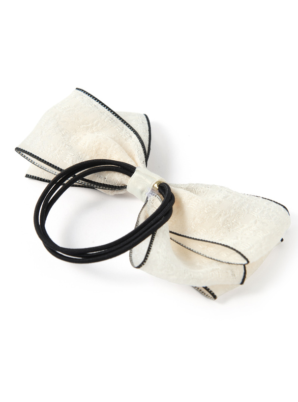 配色シアーリボンヘアゴム