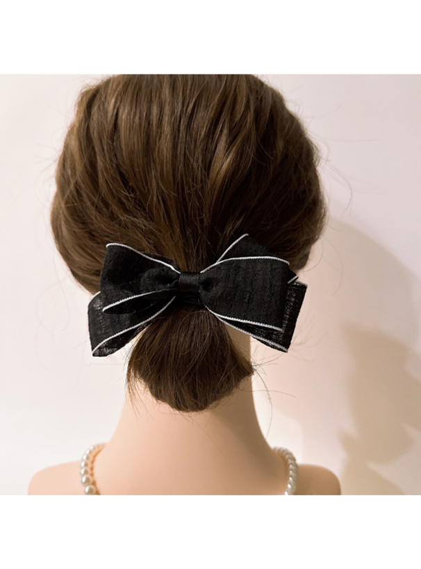 配色シアーリボンヘアゴム