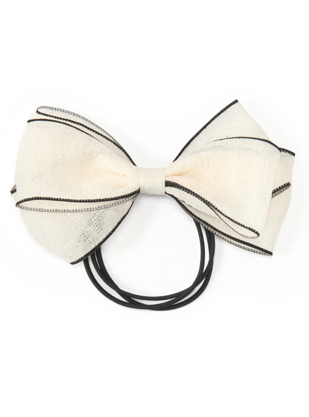 配色シアーリボンヘアゴム