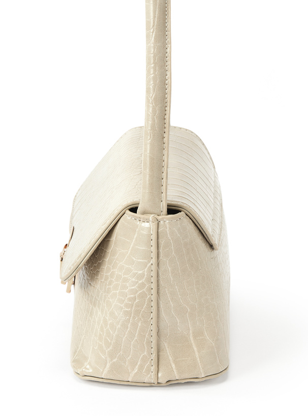 クロコダイル柄スクエアフラップワンハンドルバッグ