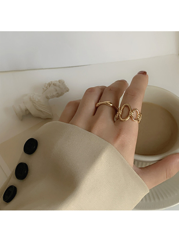 チェーンオーバルリング2点セット