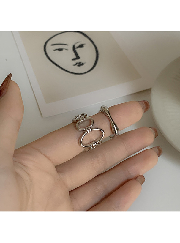 チェーンオーバルリング2点セット