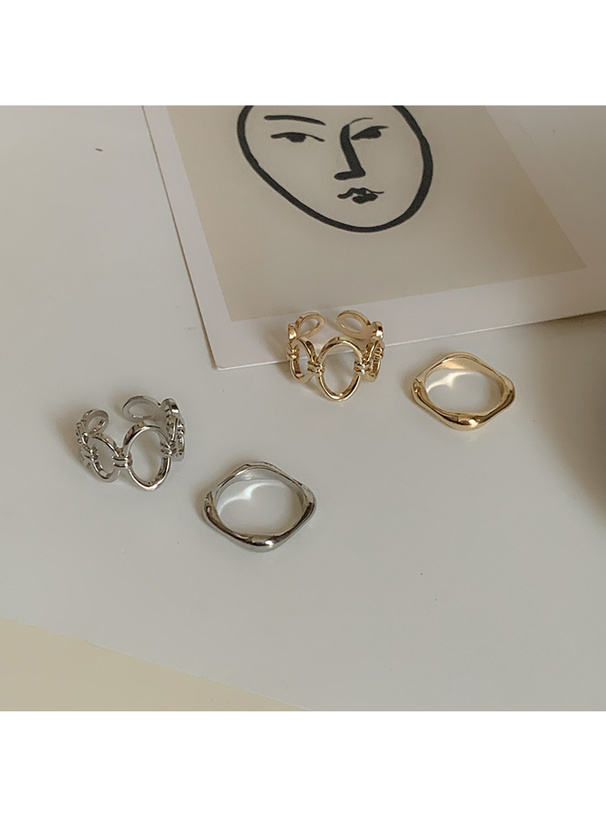 チェーンオーバルリング2点セット