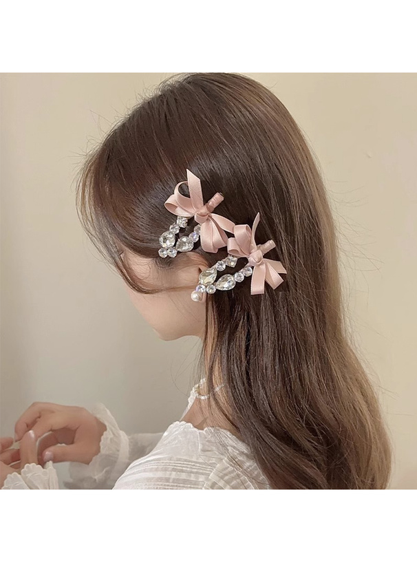 ビジューリボンヘアクリップ