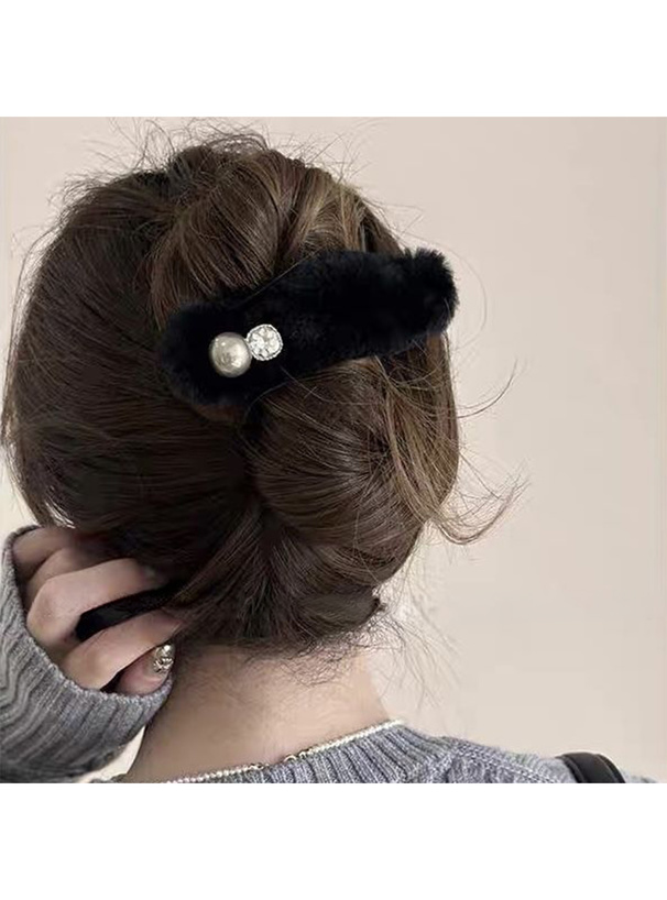 ビジューパールファーヘアクリップ