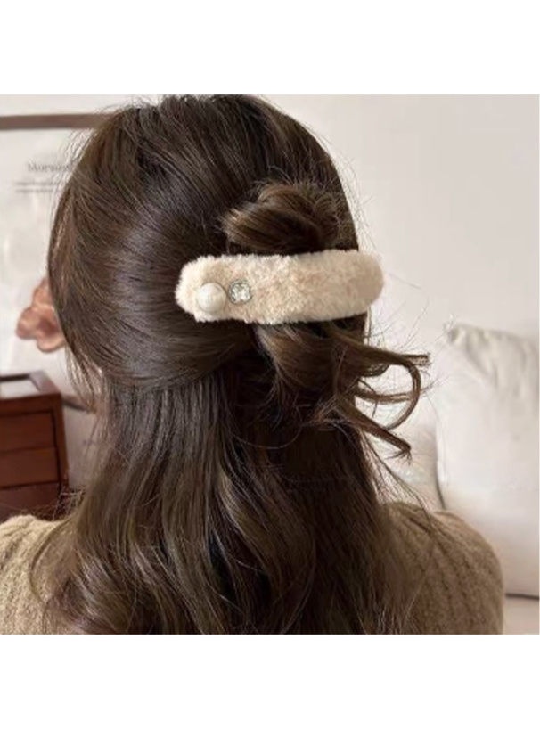 ビジューパールファーヘアクリップ
