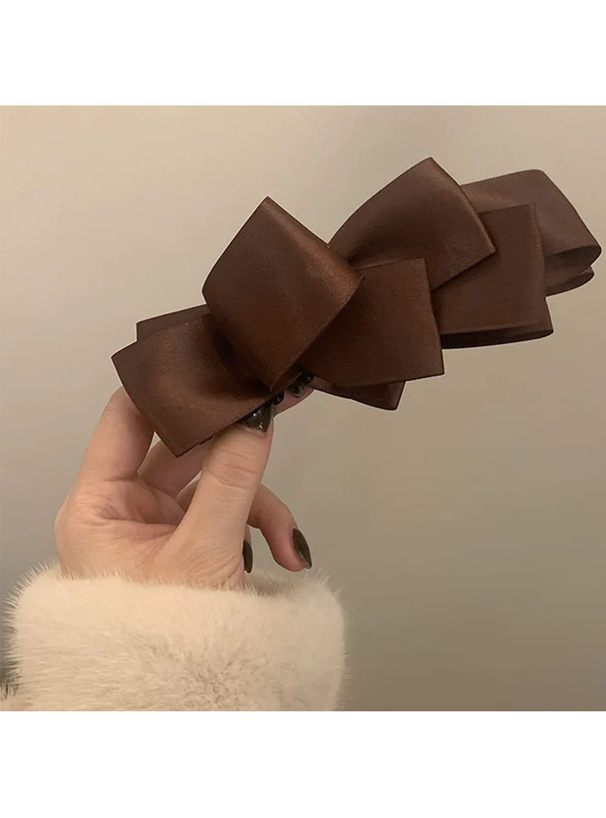 サテンリボンデザインヘアクリップ