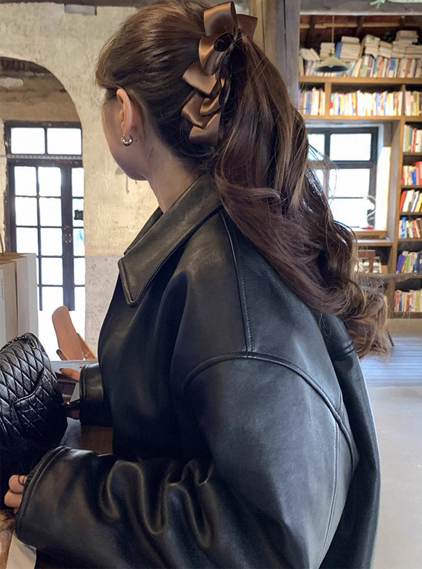 サテンリボンデザインヘアクリップ