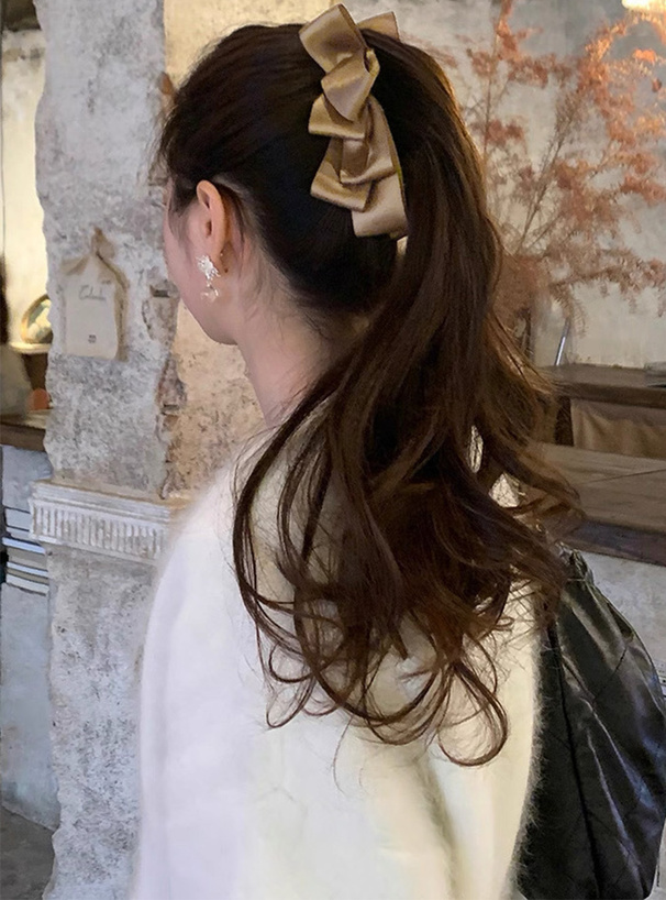 サテンリボンデザインヘアクリップ