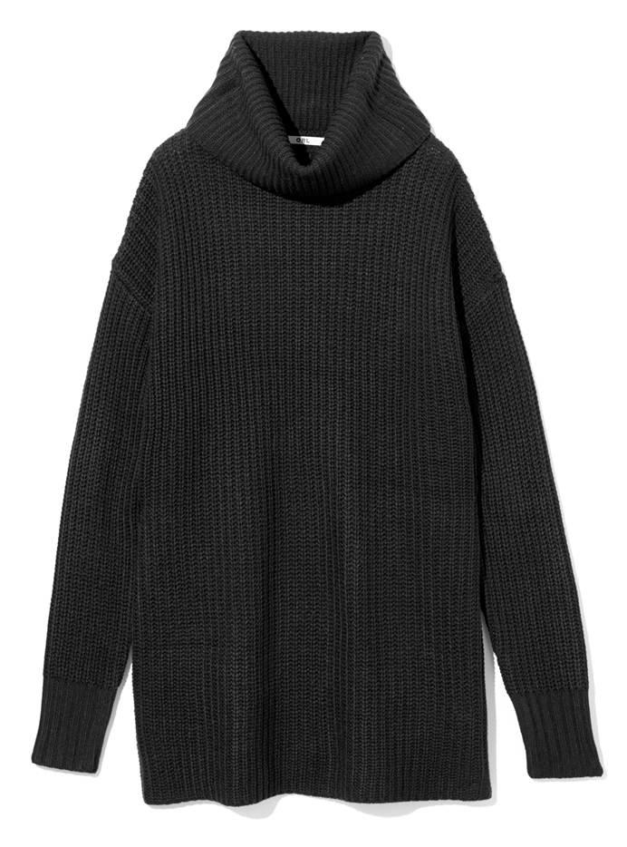 ロングスリーブタートルニットワンピース