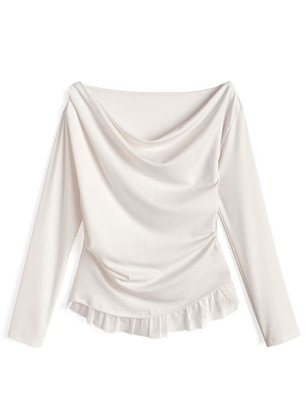 2Way裾チュールドレープトップス