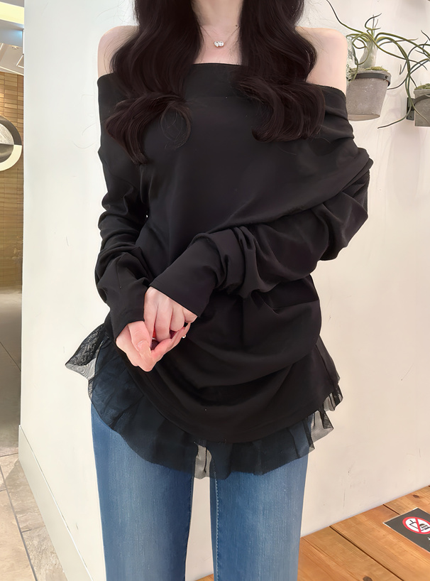 2Way裾チュールドレープトップス