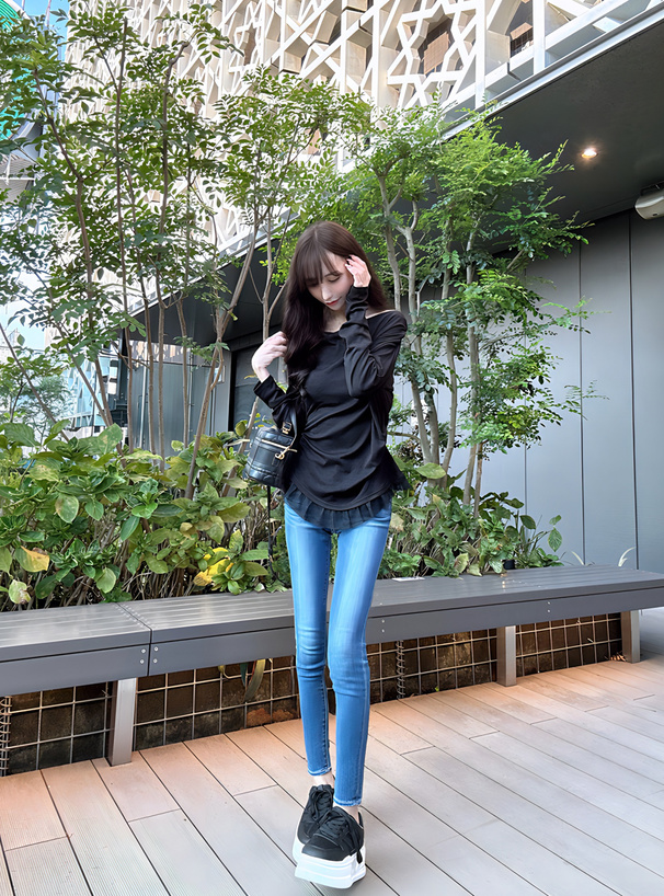 2Way裾チュールドレープトップス