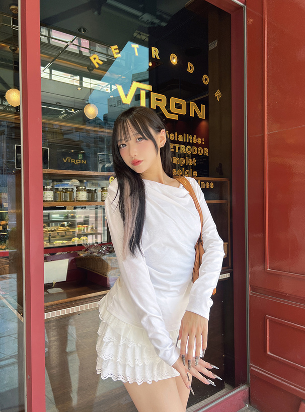 2Way裾チュールドレープトップス