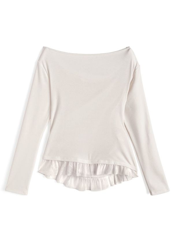 2Way裾チュールドレープトップス