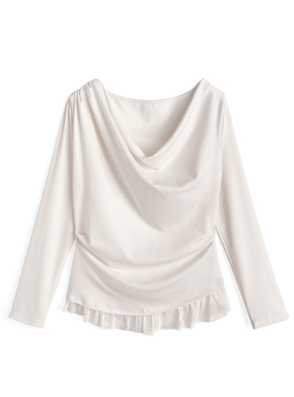 2Way裾チュールドレープトップス