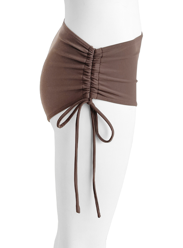 シアーチェック柄フリルドロストビキニ水着