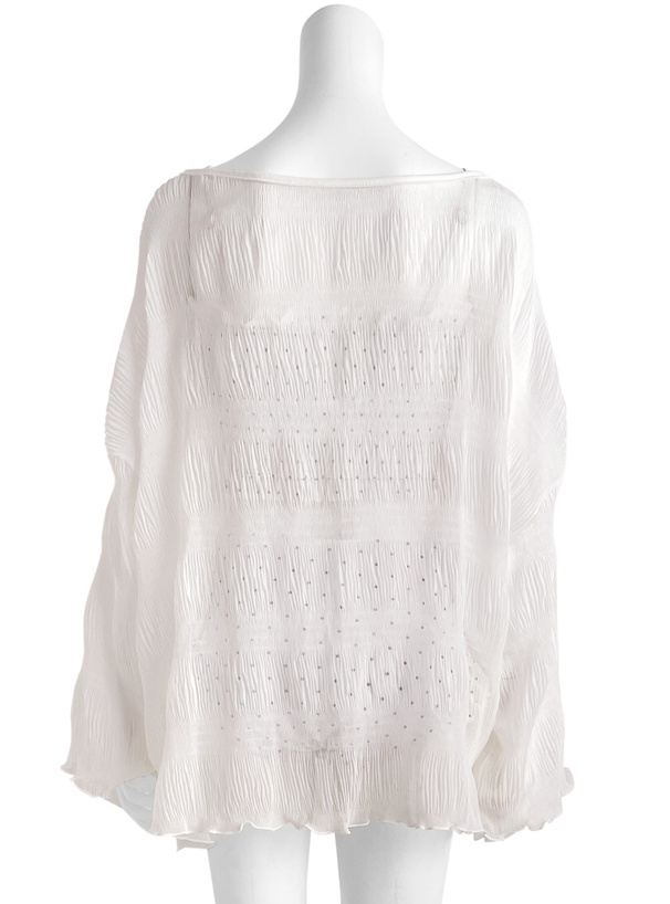 ドット柄シャーリングビキニ水着×シアートップスセットアップ