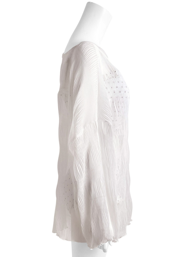 ドット柄シャーリングビキニ水着×シアートップスセットアップ