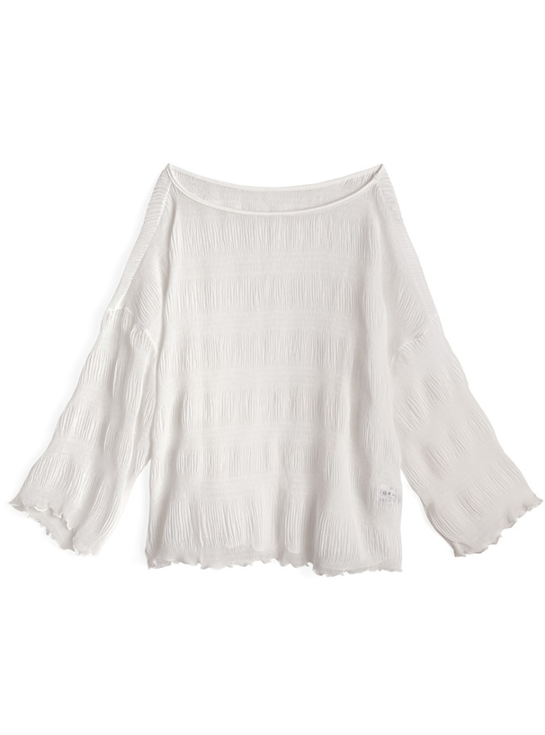 ドット柄シャーリングビキニ水着×シアートップスセットアップ