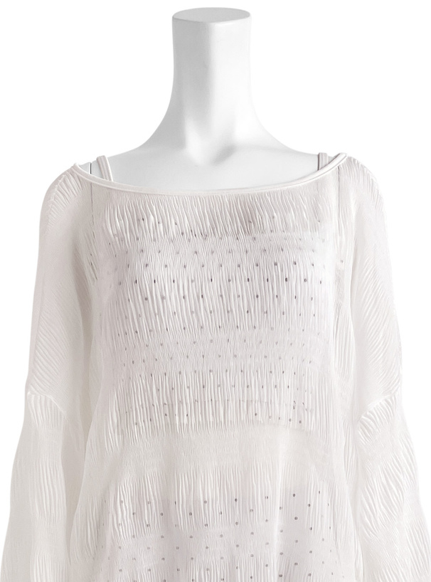 ドット柄シャーリングビキニ水着×シアートップスセットアップ