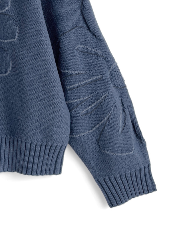 フラワージャガードニットトップス